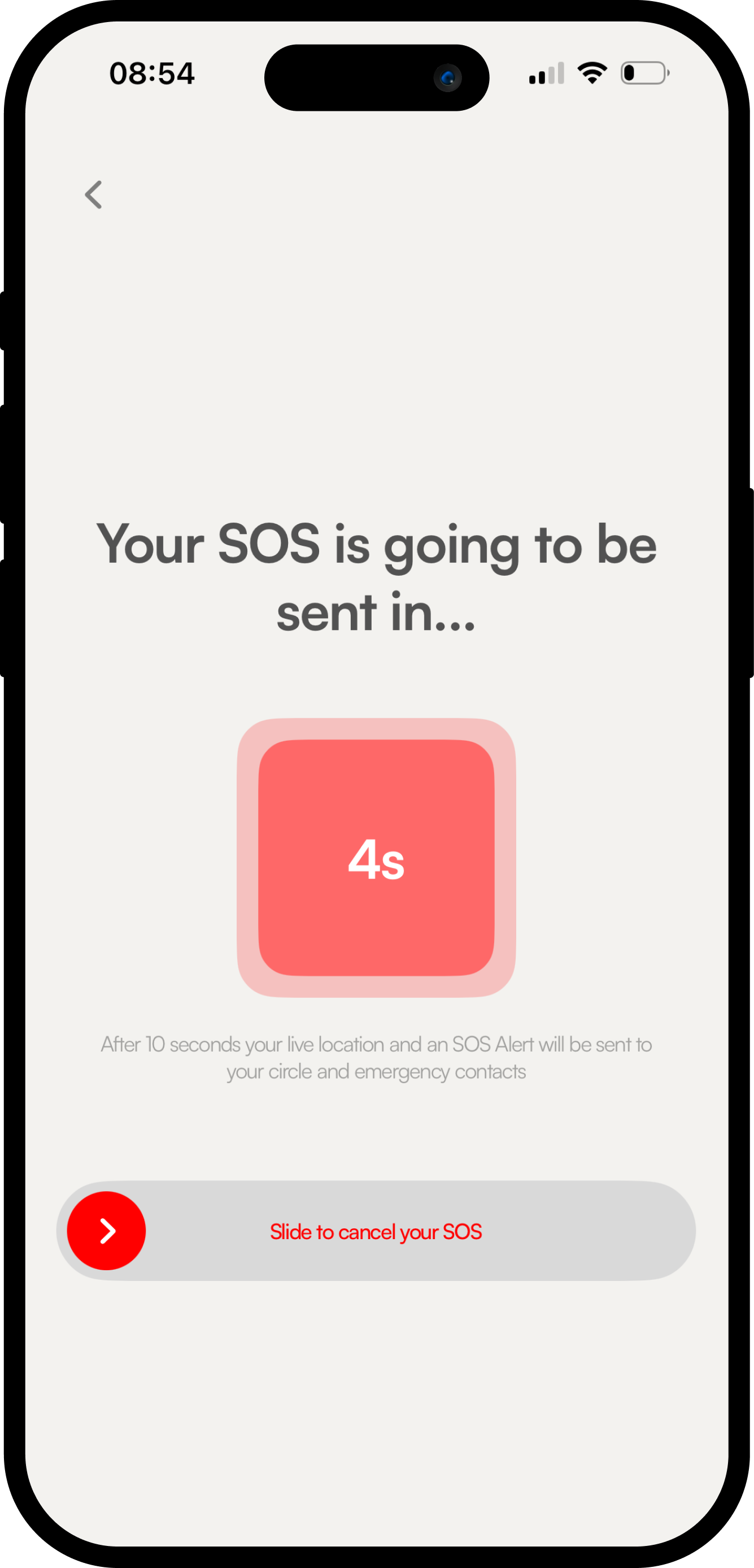Obserc SOS countdown: Your SOS is going to be sent in 9 seconds